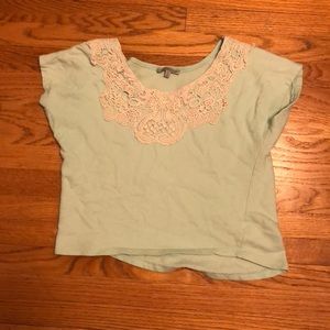 Mint Top with Lace Detail
